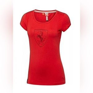 COPY - PUMA SCUDERIA FERRARI Shield Embroidered Red Tee M